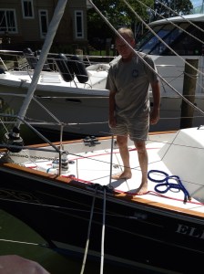 Mary Marie is about to throw the line to Frank . . . the one that we're now taking with us!