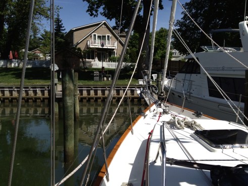 Backing out of the slip for the last time . . . 