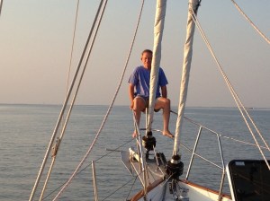 Frank perched and admiring the view (to the east).