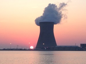 THAT was the view to the west. We chose not to go crabbing in this spot. Good Morning Salem Nuclear Power Plant!