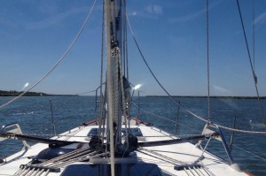 Leaving Cape May Harbor through the jetty . . . Frank's "commute" to work as a young man