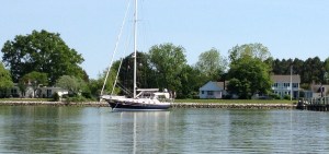 Our anchorage in Oxford. Maybe we'll leave tomorrow . .  maybe not!