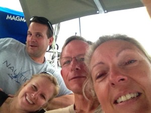 Last time Cori and Greg were on board I forgot to get a picAn attempt at a self portrait. I sent this to them and they said, "Do you have one that isn't so ridiculous looking?" 