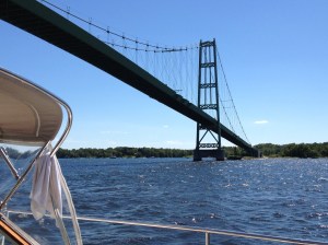 The suspension bridge across Eggemoggin Reach