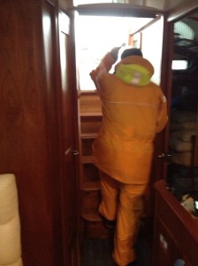 Frank in his foul weather gear.