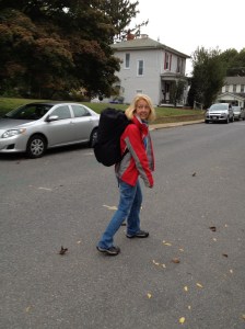Oh - the ever present laundry backpack appears. Guess what today is?