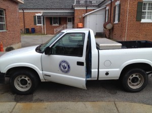 Here was our ride for the day . . . the county pickup!