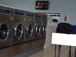 Laundry day in "The Wash House" with Anthony Hopkins on the screen. I offered to make Frank some fava beans for lunch but he declined. (Who knows the movie line???)