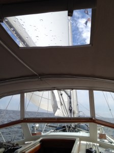 Sails up - and we were so excited . . . until the engine wouldn't start.