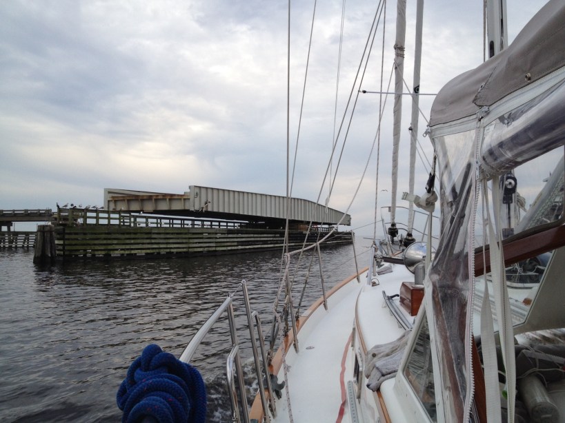 Going into the Alligator River through the swing bridge