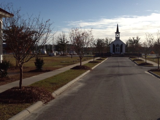 Going to the chapel . . . the community has a cute, teeny little chaple, a popular place for weddings.