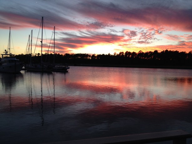 The view on the way back from doing laundry - Eleanor Q watching the sun set.