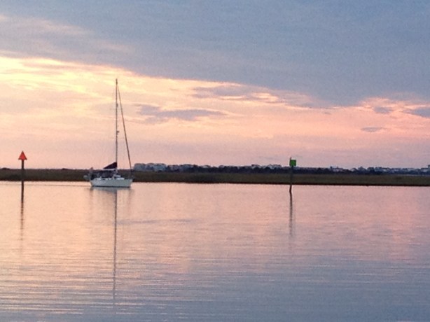 Magnolia pulling into Mile Hammock Bay