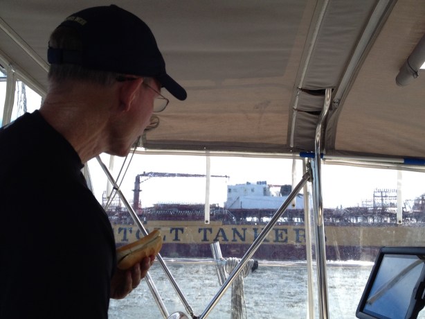 A tanker passing us . . . 