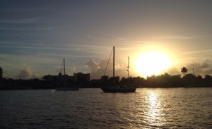 And finally settled at anchor that evening.