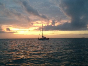 Magnolia sitting ready in the anchorage for our departure tomorrow morning.