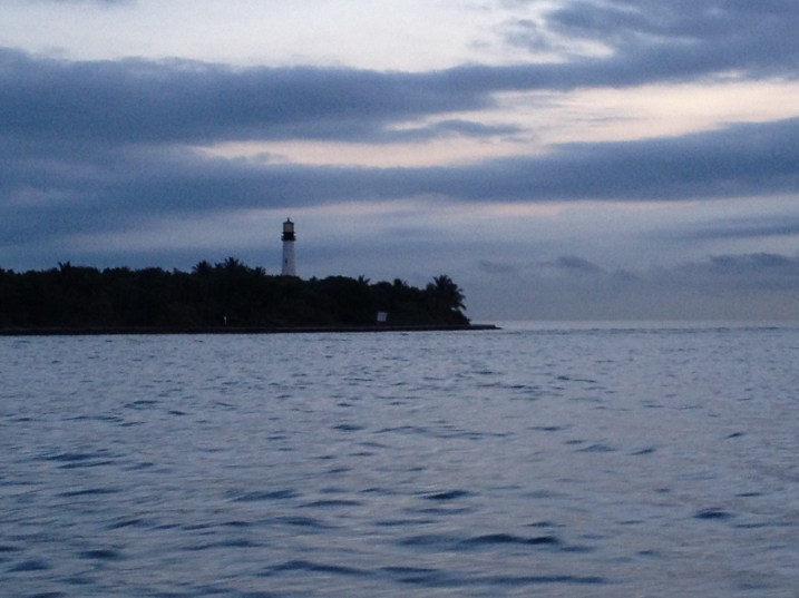 Leaving Biscayne Bay in the early hours of the day.