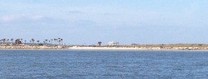 A glimpse of a sandy beach on the way in to Jacksonville