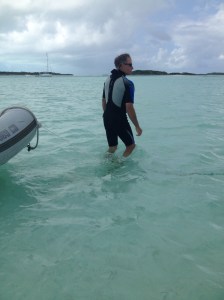 He's so cool looking in his wet suit! This is a guy who just looks like he grew up around the water.