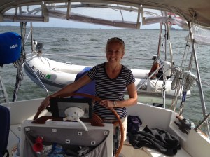 Ems taking her turn at the helm.