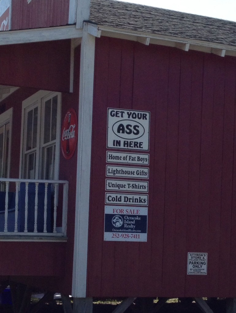 This sign on a local store cracked me up. I guess their marketing strategy didn't work since the place is for sale.