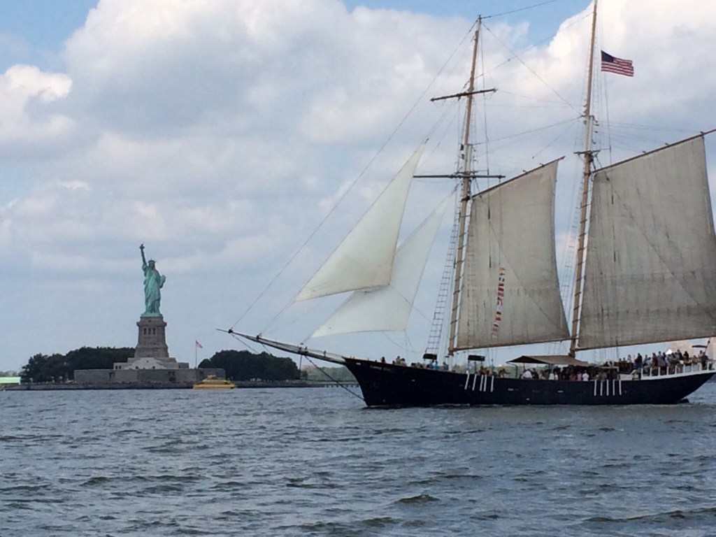Lady Liberty and one pretty ship!