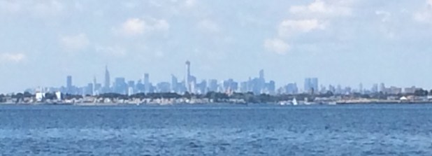 Great visibility leaving Port Washington - NYC visible behind us!