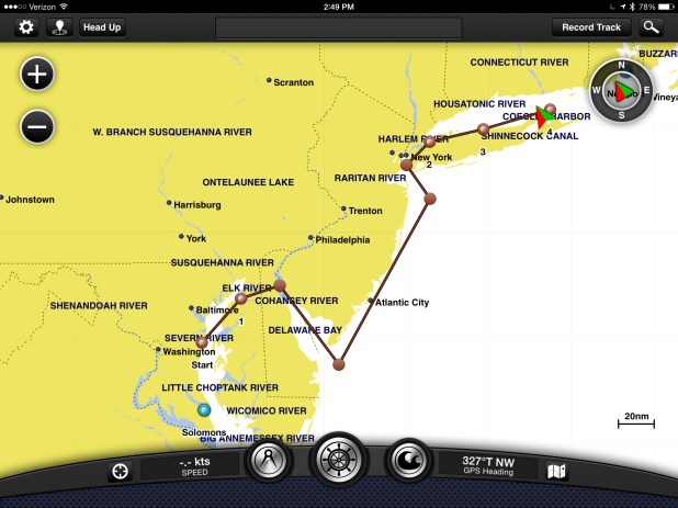 The route we ended up taking instead. 4 nights, 3 stops, we're there!