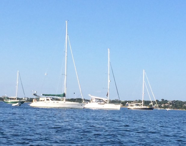 Happy to be in the anchorage at Block Island.