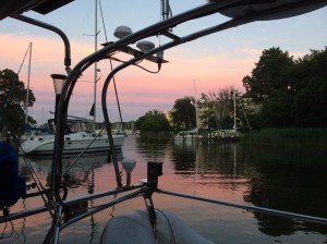 We enjoyed some quiet evenings in our slip In Back Creek . . . 