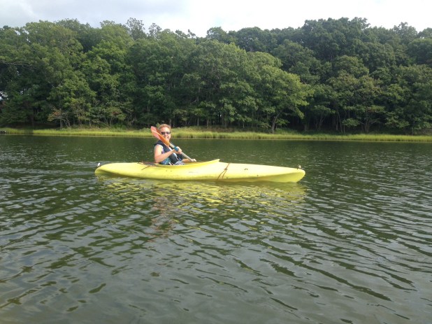 The four of us kayaked in one of the creeks . . . even harvested a mussel or two.