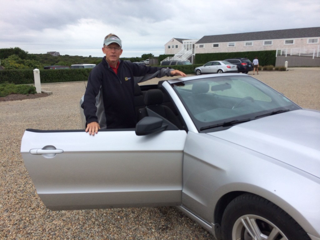 You might have guessed, Frank couldn't resist jumping in the car once without opening the door. It had to be done.