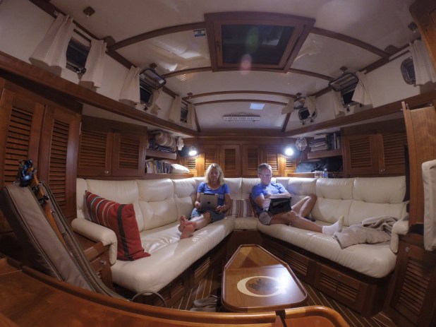 What a typical night looks like on Eleanor Q. Close up view thanks to the GoPro.