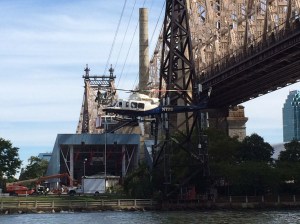 . . . and then passed port to port with us UNDER the bridge! Only in New York.